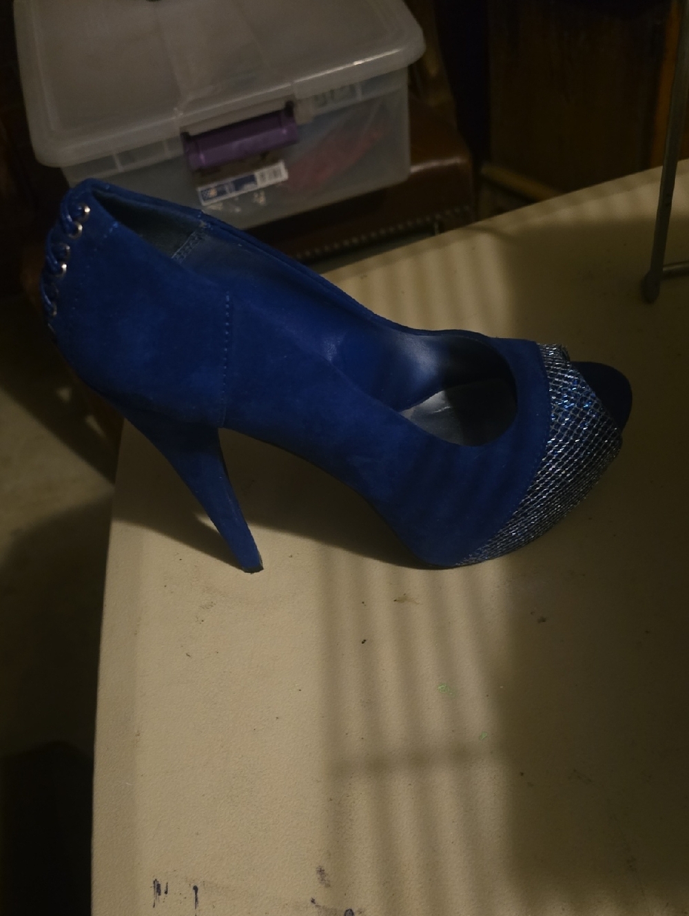 High heel cobalt blue